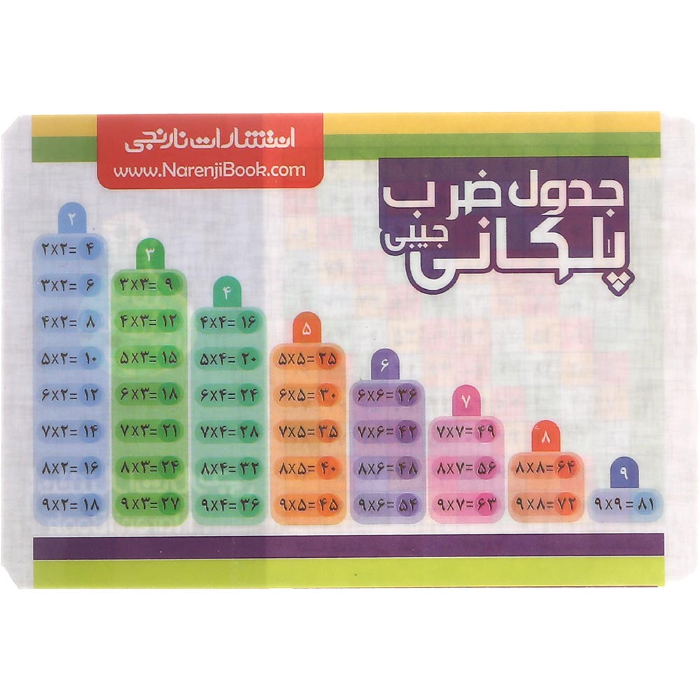 کارت آموزش جدول ضرب پلکانی سایز جیبی انتشارات کتاب نارنجی