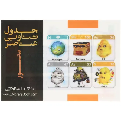 کارت آموزش جدول مندلیف سایز جیبی انتشارات کتاب نارنجی